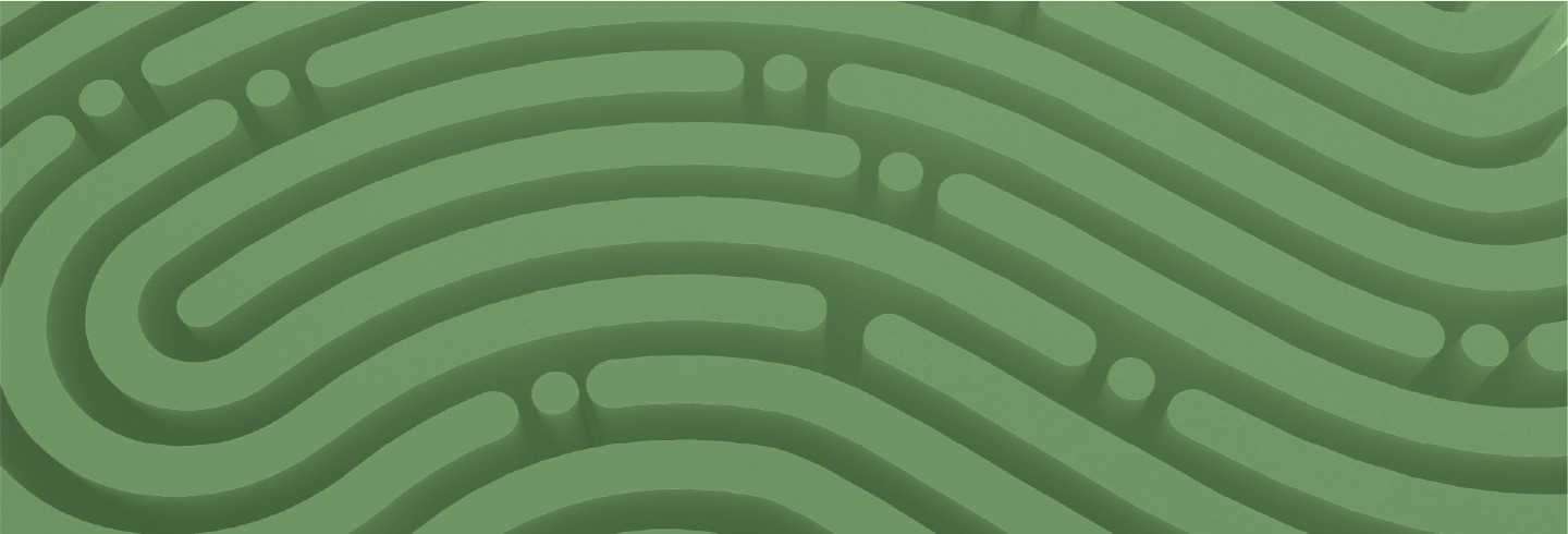Fingerprint graphic, overlaid with a color filter in Duo green