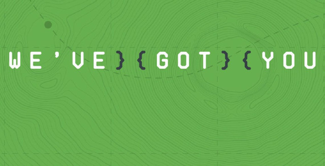 Graphic topographic image, in a Duo green color filter
