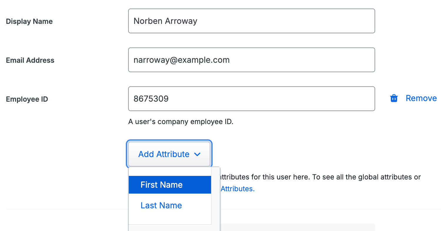 Custom User Attributes in User Details