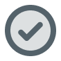 A bold check mark within a circle, contrasting sharply with the black background for visual impact.