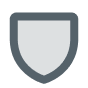 A shield icon displayed prominently against a solid black background, symbolizing protection and security.
