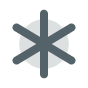 A monochrome icon of a ship's wheel, representing steering and control.