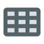 A gray square positioned centrally against a solid black background, creating a stark contrast in colors.