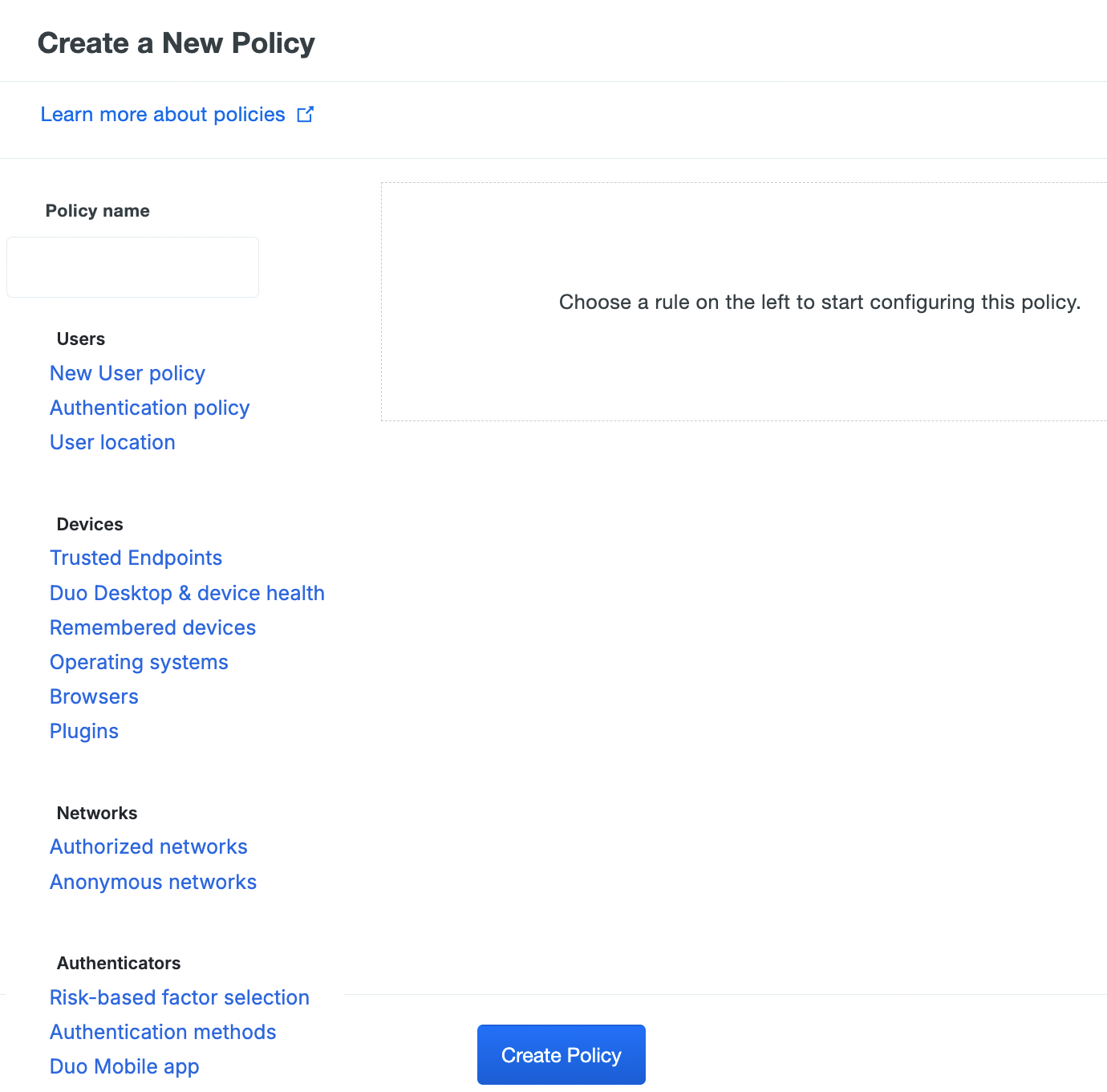 Empty Custom Policy