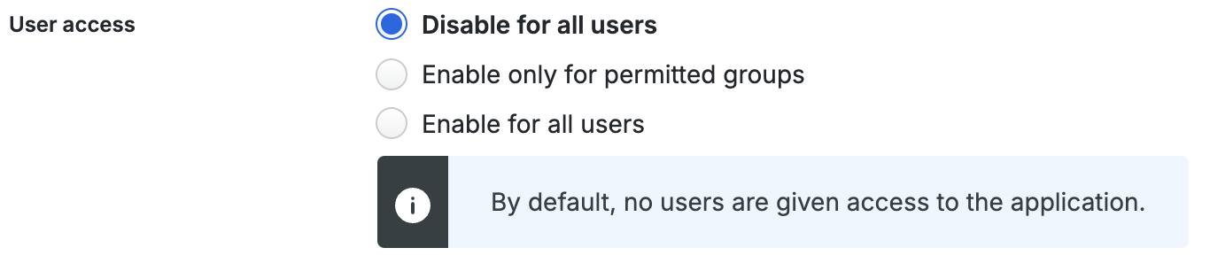 User Access Default Setting